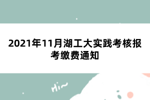 2021年11月湖工大实践考核报考缴费通知